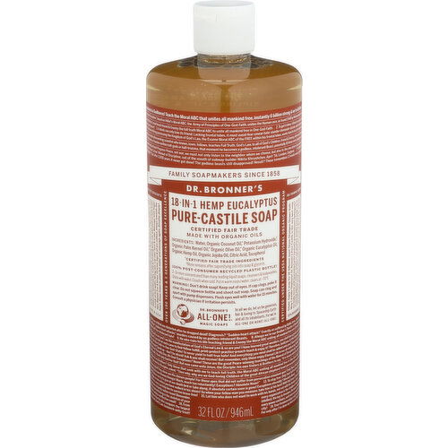 Dr. Bronner's Liquid 18-In-1 Hemp Pure-Castile Soap - 32 Fluid Ounce