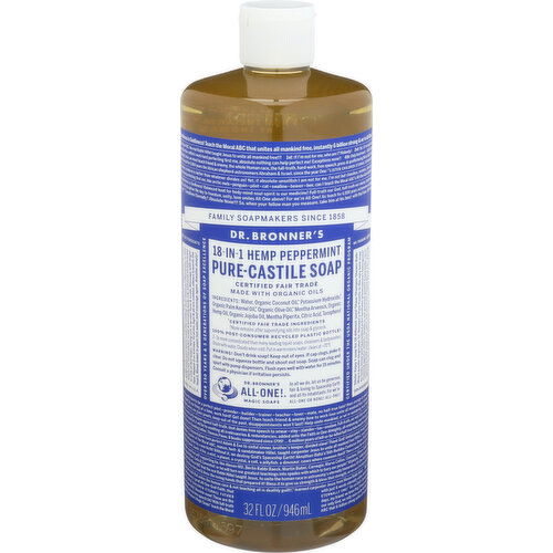 Dr. Bronner's Liquid 18-In-1 Hemp Pure-Castile Soap - 32 Fluid Ounce