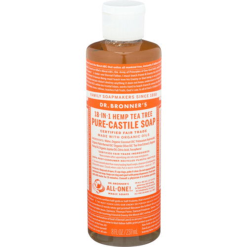 Dr. Bronner's Liquid Soap 18-In-1 Hemp Tea Tree - 8 Fluid Ounce