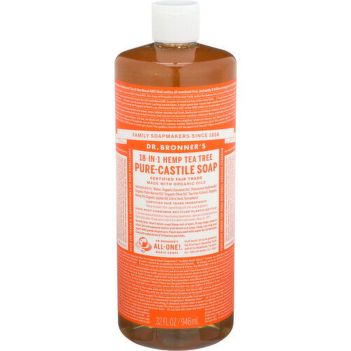 Dr. Bronner's Liquid 18-In-1 Hemp Pure-Castile Soap - 32 Fluid Ounce