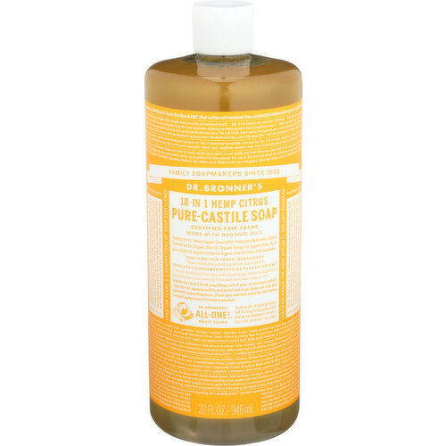 Dr. Bronner's Liquid Soap 18-In-1 Hemp Citrus Orange - 32 Fluid Ounce