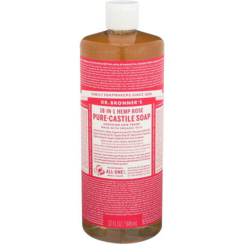Dr. Bronner's Pure-Castile Soap 18-In-1 Hemp Rose - 32 Fluid Ounce