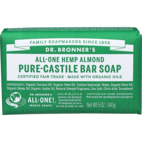 Dr. Bronner's Bar Soap All-One Hemp Almond - 5 Ounce