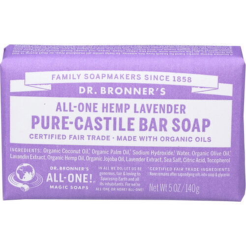Dr. Bronner's Bar Soap All-One Hemp Lavender - 5 Ounce