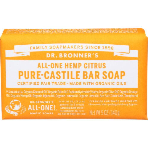 Dr. Bronner's Bar Soap All-One Hemp Citrus - 5 Ounce