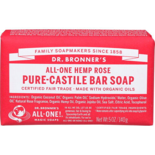 Dr. Bronner's Bar Soap All-One Hemp Rose - 5 Ounce