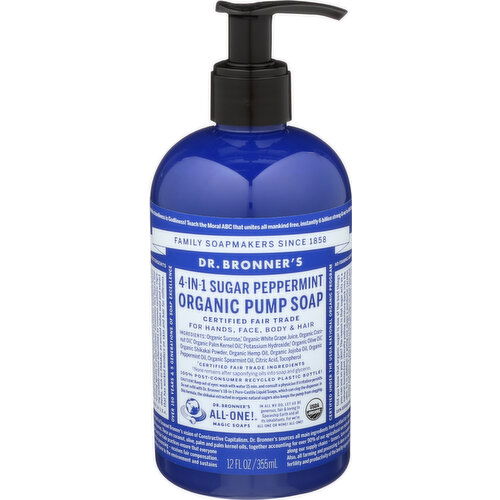 Dr. Bronner's Hand Soap Peppermint Sugar - 12 Fluid Ounce