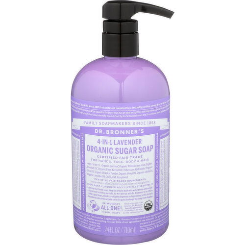 Dr. Bronner's Organic Sugar Soap 4-In-1 Lavender - 24 Fluid Ounce