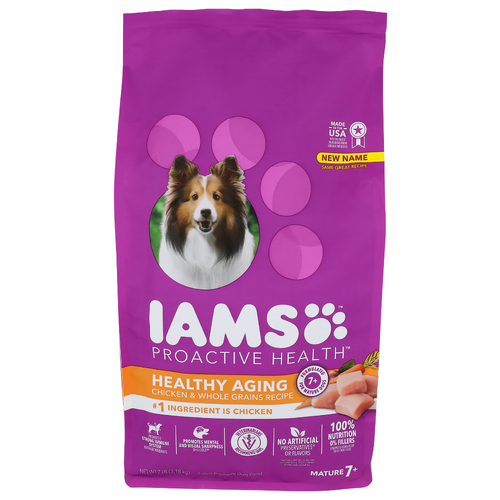 Iams Chicken & Whole Grains Recipe Super Premium Dog Food Proactive Health Healthy Aging - 7 Pound