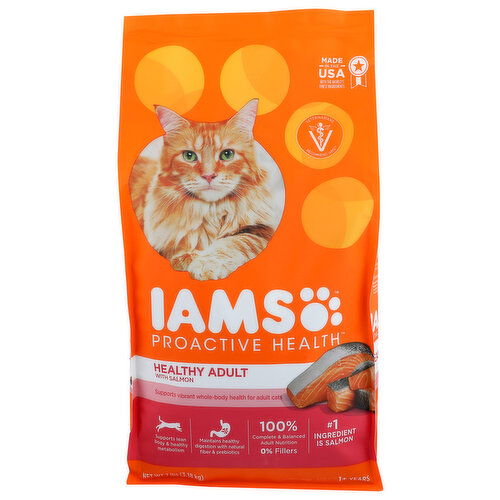 BROOKSHIRE'S Iams Cat Food, Salmon, Healthy Adult - 7 Pound