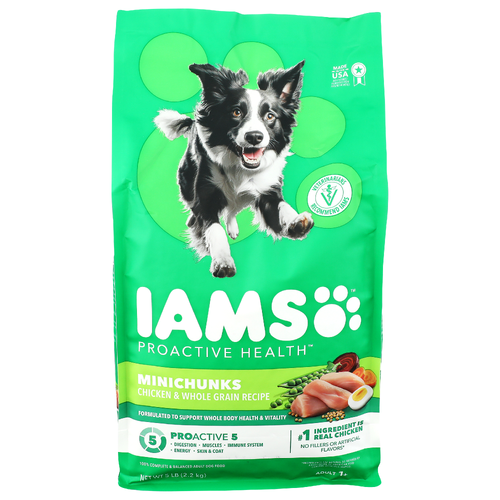 Iams Chicken & Whole Grain Recipe Proactive Health Adult Minichunks Dry Dog Food - 5 Pound Image 1 of 4