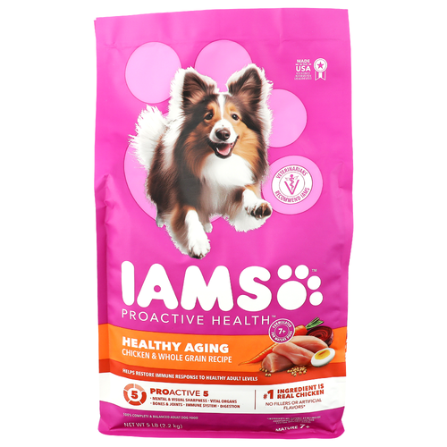 Iams Chicken & Whole Grain Recipe Proactive Health Healthy Aging Dry Dog Food - 5 Pound Image 1 of 4