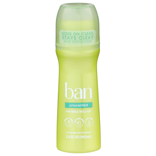Ban Unscented Antiperspirant Deodorant - 3.5 Fluid Ounce