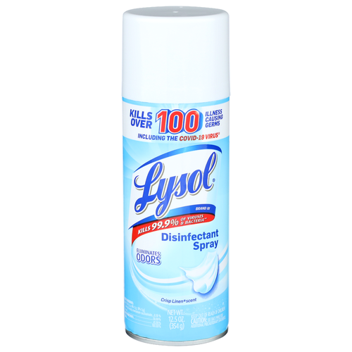 Lysol Crisp Linen Scent Eliminates Odors Disinfectant Spray - 12.5 Ounce