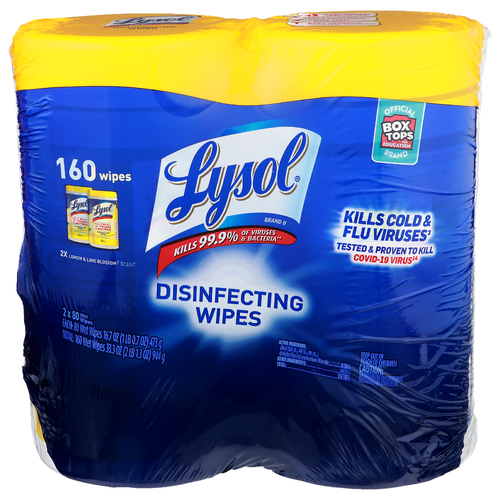 Lysol Lemon & Lime Blossom Scent Brand II Disinfecting Wipes - 16.65 Ounce - 2 Count