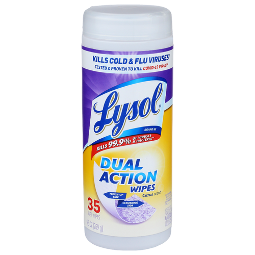 Lysol Citrus Scent Dual Action Brand III Wipes - 0.271 Ounce - 35 Count