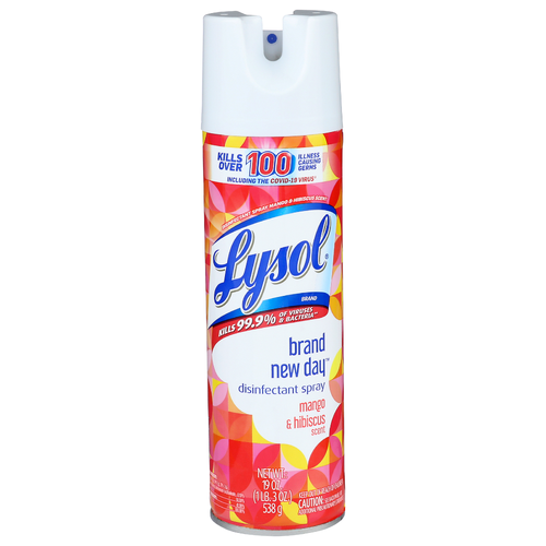 Lysol Mango & Hibiscus Scent Brand Disinfectant Spray - 19 Ounce