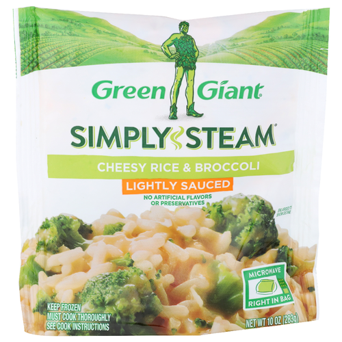 Green Giant Simply Steam Lightly Sauced Cheesy Rice & Broccoli - 10 Ounce