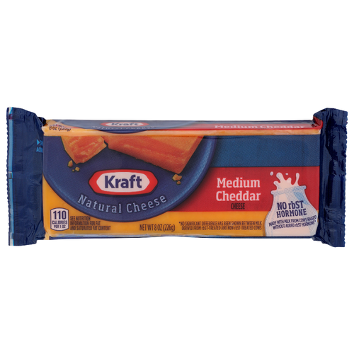 Kraft Natural Cheese Medium Cheddar - 8 Ounce