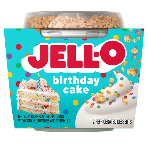 Jell-O Birthday Cake Flavored Pudding With Cookie Crumbles And Sprinkles - 7 Ounce