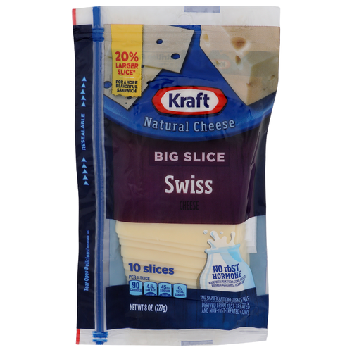 Kraft Cheese Swiss Big Slice - 0.8 Ounce - 10 Count