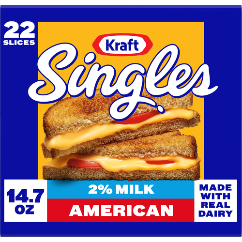 Kraft Reduced Fat Pasteurized Prepared Cheese Product Singles American - 14.7 Ounce Image 1 of 4