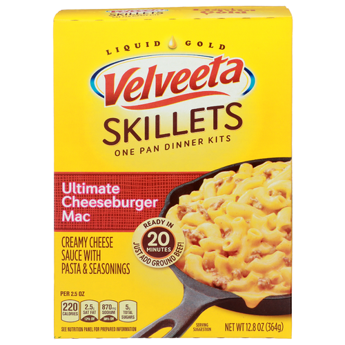 Velveeta Creamy Cheese Sauce With Pasta & Seasonings Skillets Ultimate Cheeseburger Mac - 12.8 Ounce