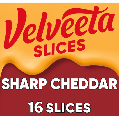 Velveeta Pasteurized Recipe Cheese Product Sharp Cheddar Slices - 12 Ounce