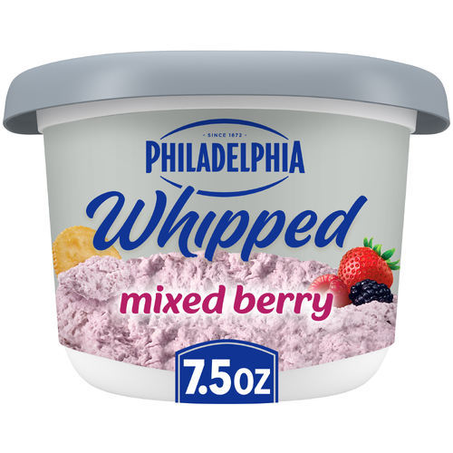 Philadelphia Mixed Berry Whipped Cream Cheese Spread, Tub - 7.5 Ounce Image 1 of 4