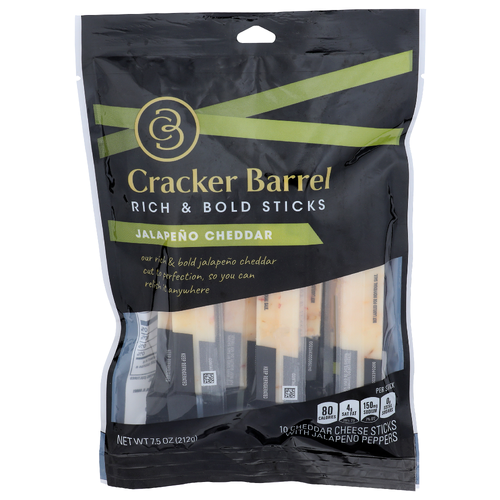 Cracker Barrel Cheese Sticks Jalapeño Cheddar - 0.75 Ounce - 10 Count