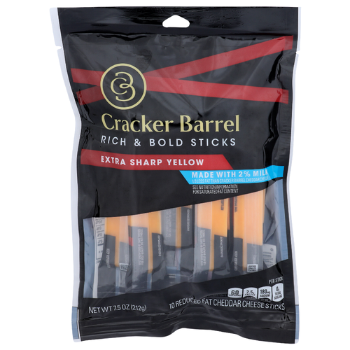 Cracker Barrel Cheddar Cheese Sticks - 0.75 Ounce - 10 Count