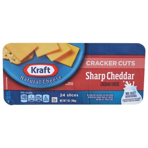 Kraft Cheddar Cheese Sharp - 0.292 Ounce - 24 Count