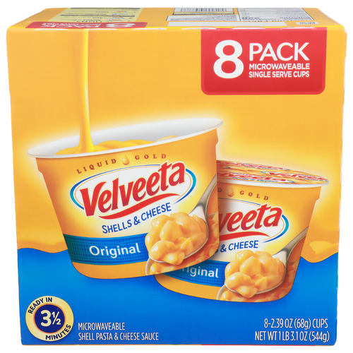 Velveeta Shells & Cheese Original Microwaveable Single Serve Cup - 2.388 Ounce - 8 Count