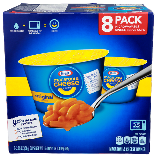 Kraft Original Flavor Macaroni & Cheese Dinner - 2.05 Ounce - 8 Count