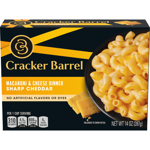 Cracker Barrel Sharp Cheddar Macaroni & Cheese Dinner, Box - 14 Ounce