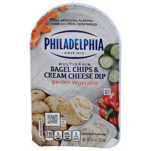 Philadelphia Multigrain Bagel Chips & Cream Cheese Dip - 2.5 Ounce