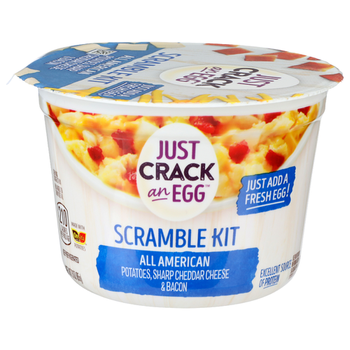 Just Crack An Egg Potatoes, Sharp Cheddar Cheese & Bacon Scramble Kit - 3 Ounce