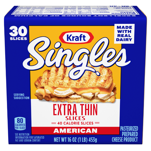 Kraft Singles Extra Thin American Slices, Pack - 16 Ounce