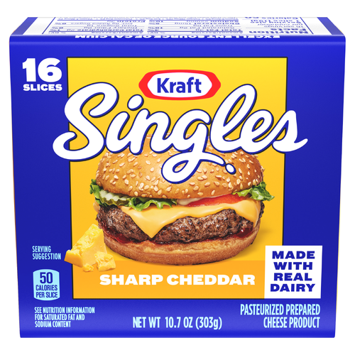 Kraft Singles Sharp Cheddar Slices - 10.7 Ounce