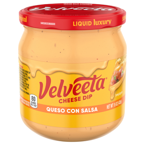 Velveeta Queso Con Salsa Cheese Dip, Jar - 15 Ounce