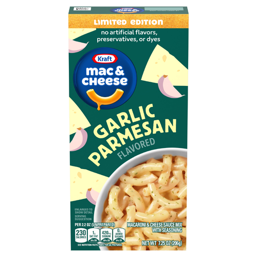 Kraft Garlic Parmesan Flavored Mac & Cheese Macaroni And Sauce Mix - 7.25 Ounce