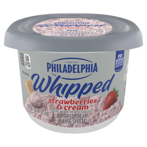 Philadelphia Strawberries & Cream Whipped Cheese Spread, Tub - 7.5 Ounce