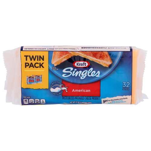 Kraft Pasteurized Prepared Cheese Product Singles American - 0.75 Ounce - 32 Count