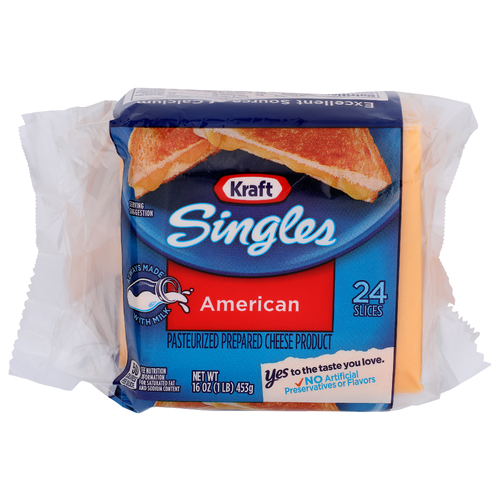 Kraft Pasteurized Prepared Cheese Product Singles American - 0.667 Ounce - 24 Count