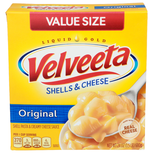 Velveeta Shells & Cheese Original Value Size Shell Pasta & Creamy Sauce - 24 Ounce