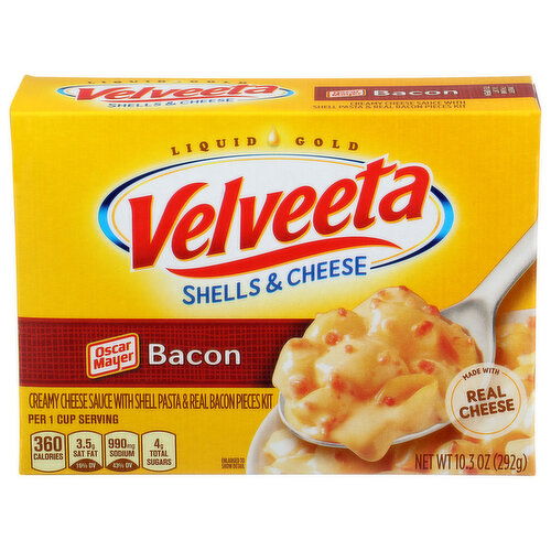 Velveeta Shells & Cheese Oscar Mayer Bacon Shell Pasta & Creamy Sauce - 10.3 Ounce