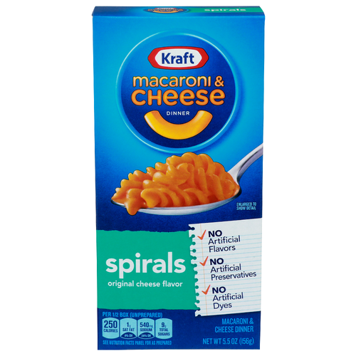 Kraft Original Cheese Flavor Spirals Macaroni & Dinner - 5.5 Ounce