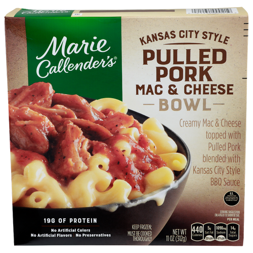 Marie Callender's Kansas City Style Pulled Pork Mac & Cheese Bowl - 11 Ounce