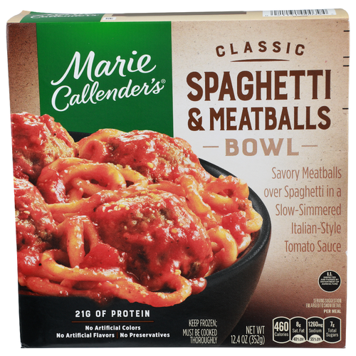 Marie Callender's Classic Spaghetti & Meatballs Bowls - 12.4 Ounce