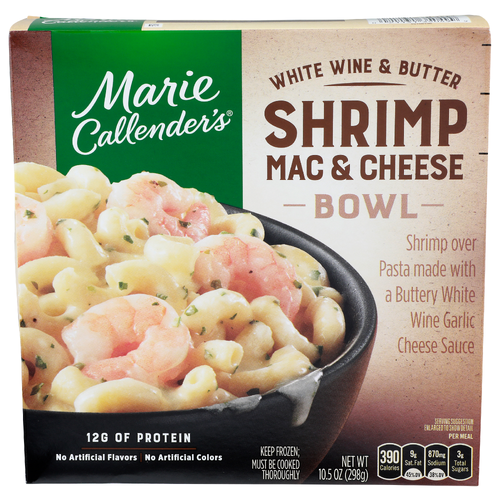 Marie Callender's White Wine & Butter Shrimp Mac & Cheese Bowl - 10.5 Ounce
